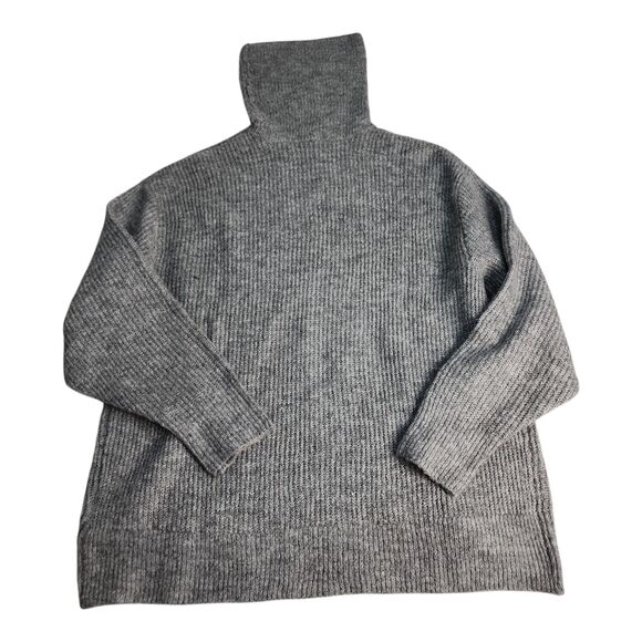 Divided H&M Turtleneck Sweater Women XS Gray Pullover Oversized Boxy Fit Cozy - Picture 6 of 6